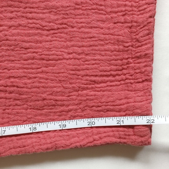 100% Cotton Cropped Wide Leg Thick Gauze Drawstring Pants L Dusty Coral 50off3 - Picture 8 of 8